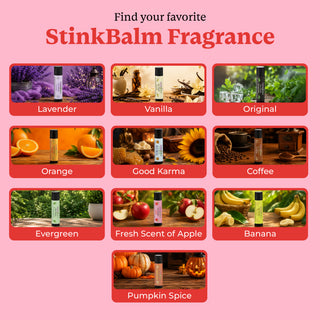 StinkBalm Fruit Basket 2 Pack | Apple and Banana Odor Blocking Nose Balm